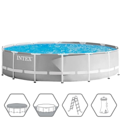 Каркасный бассейн INTEX Prism Frame 26720, Ø427×107 см, насос, лестница, тент